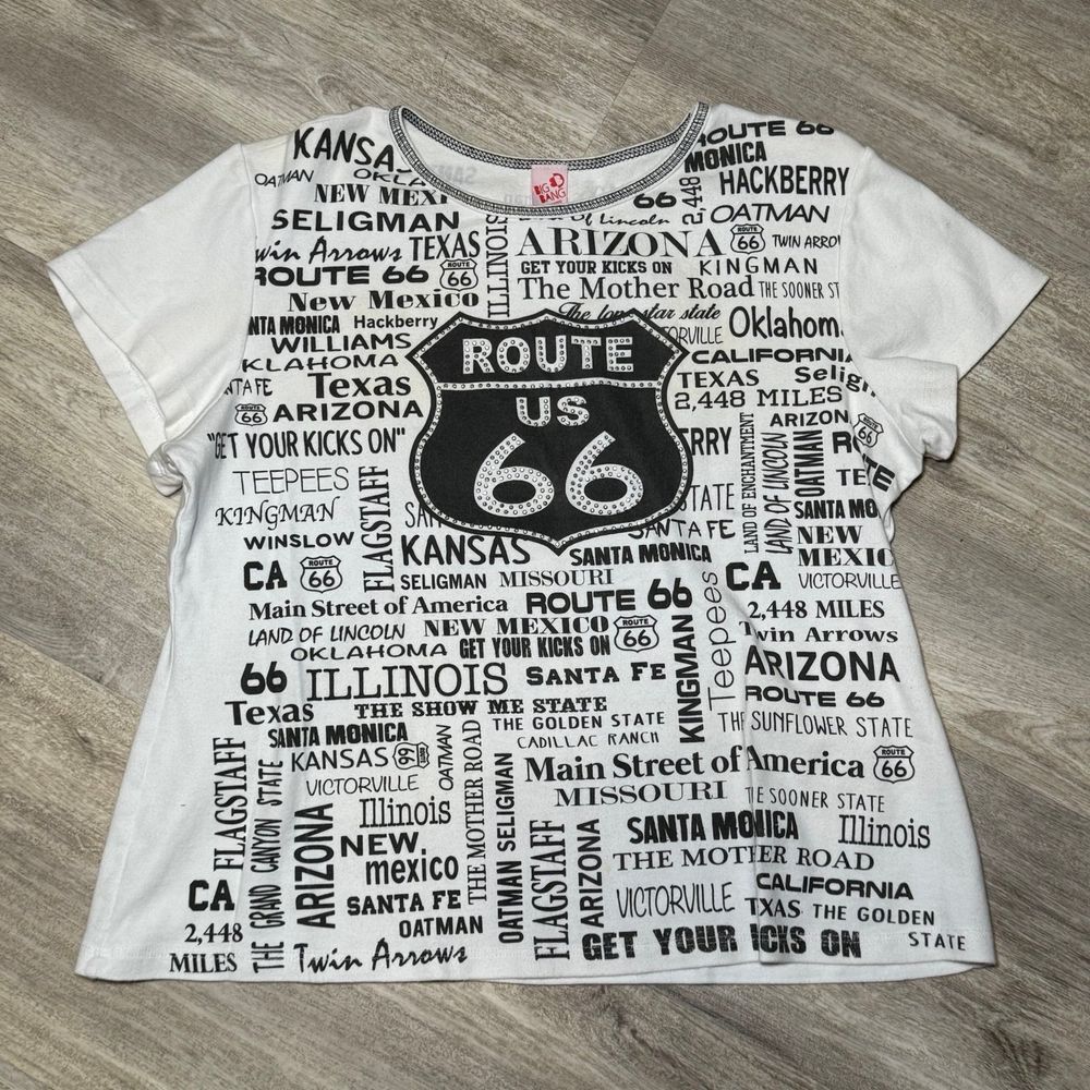 Big Bang Iconic Route 66 rhinestone top. Size X-Large